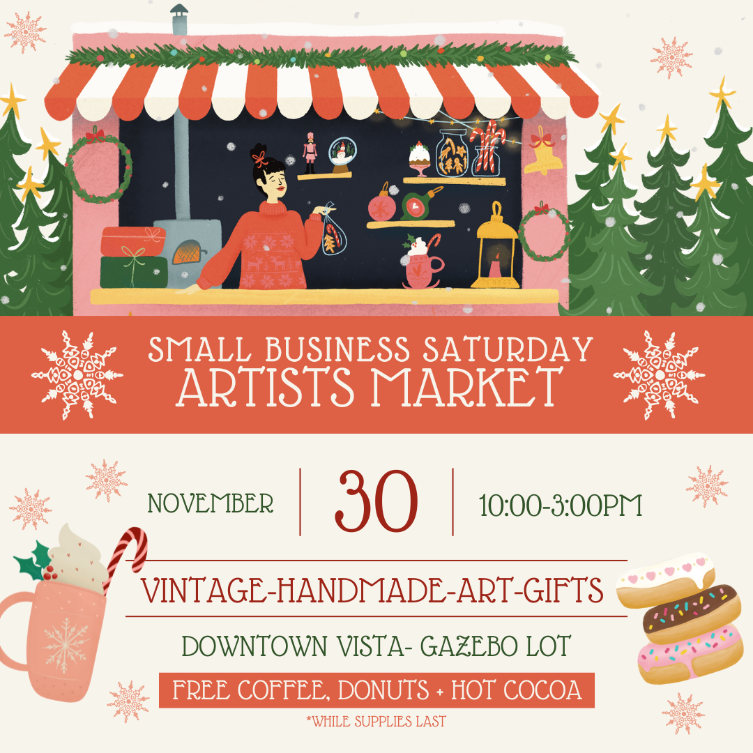 Red Green White Vintage Illustrative Christmas Market Instagram Post