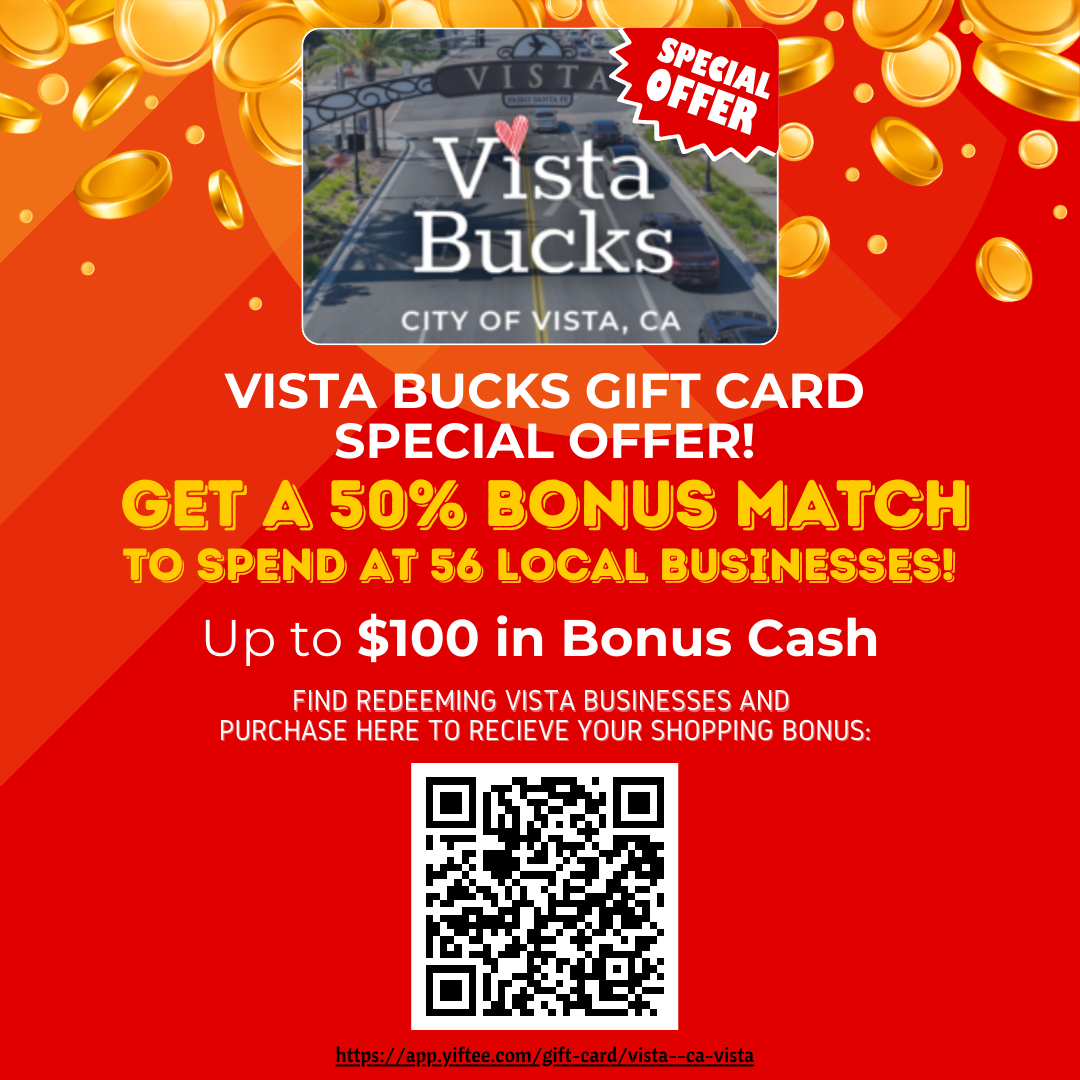 Vista Bucks BOGO