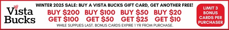 Vista Bucks Winter Sale